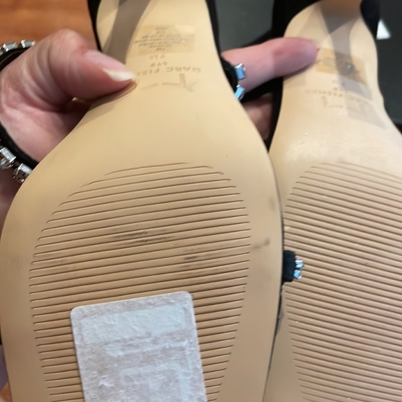 NWT MARC FISHER HEELS BLACK SUEDE WITH FAKE DIAMONDS ALL ACROSS SIZE Womens 7‌‌‌ - Picture 9 of 11